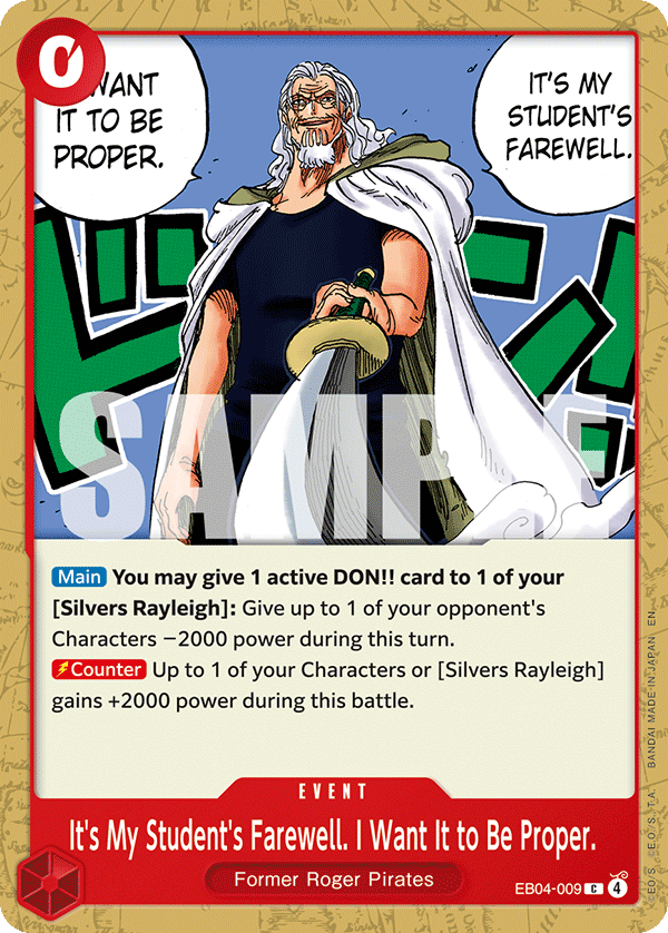 EB04-009 - It's My Student's Farewell. I Want It to Be Proper.