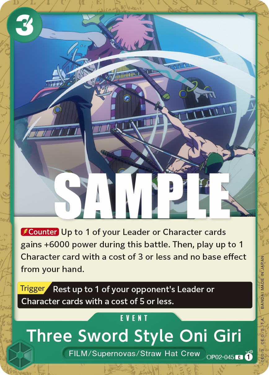 OP02-045 - Three Sword Style Oni Giri