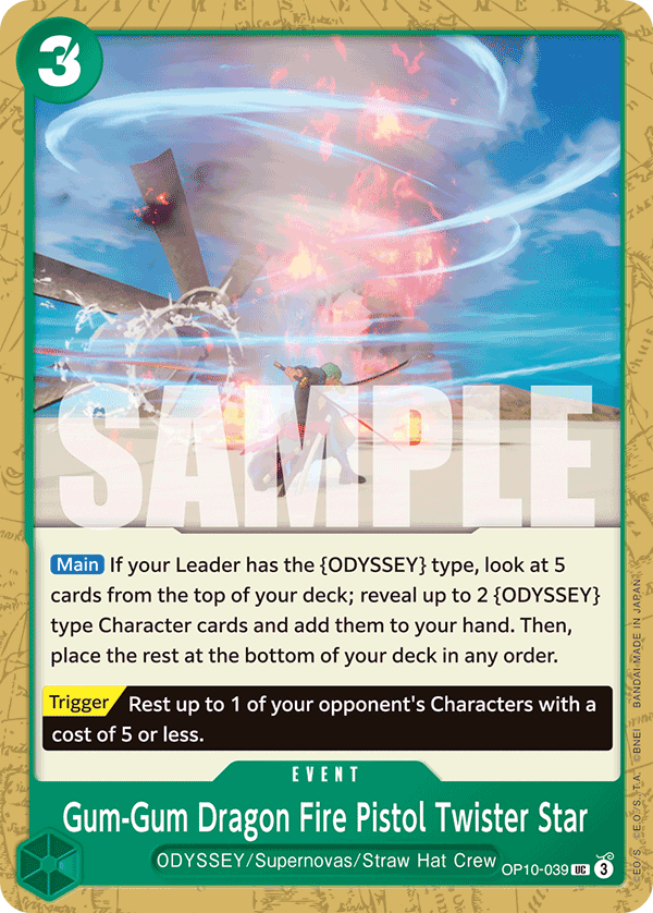 OP10-039 - Gum-Gum Dragon Fire Pistol Twister Star - Montrestore