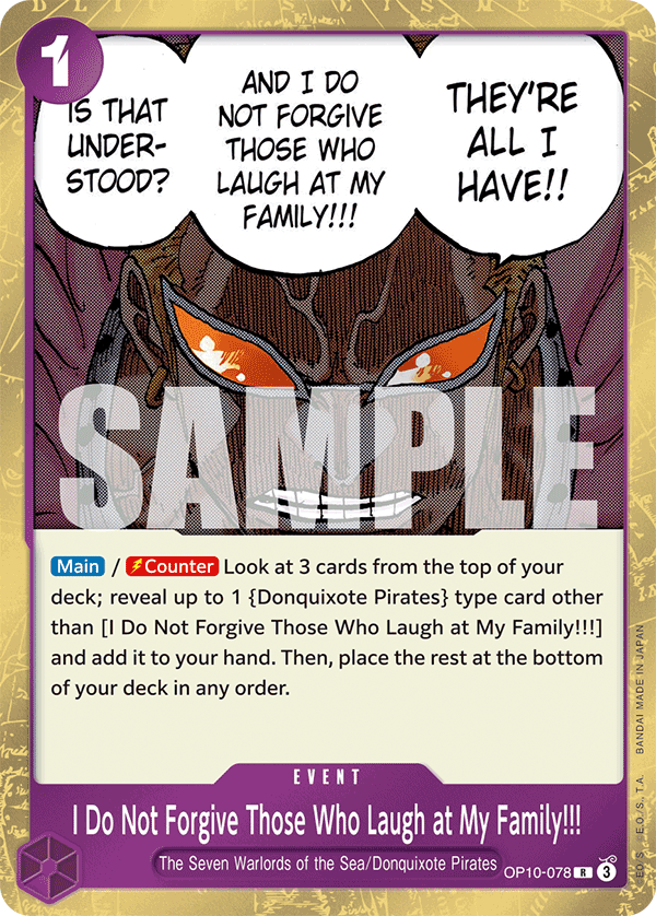 OP10-078 - I Do Not Forgive Those Who Laugh at My Family!!! - Montrestore