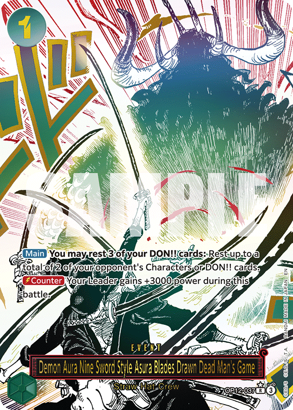 OP12-037 - Demon Aura Nine Sword Style Asura Blades Drawn Dead Man's Game